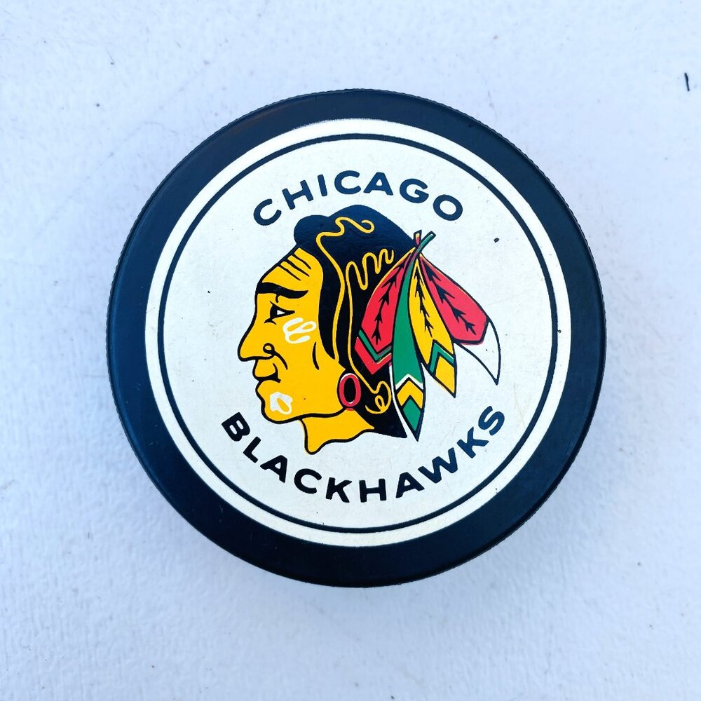 Vintage Chicago Blackhawks NHL Official Game Hockey Puck by General Tire